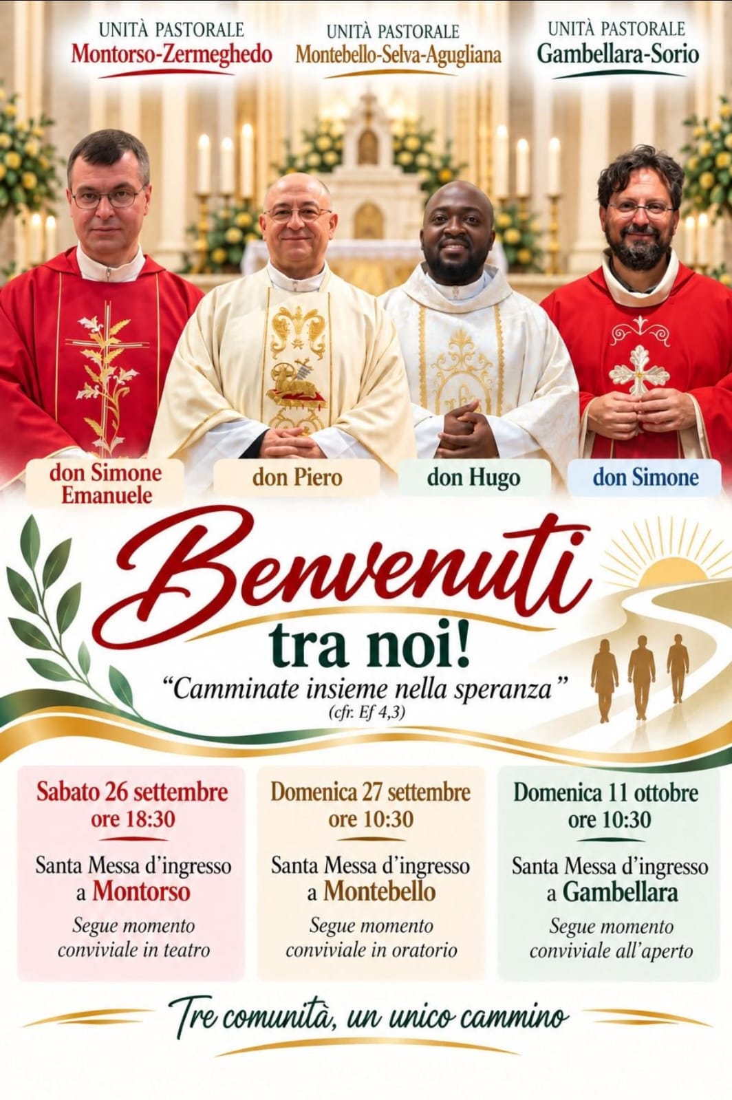 SANTA MESSA di entrata dei nuovi SACERDOTI nella nuova COMUNITA' PASTORALE