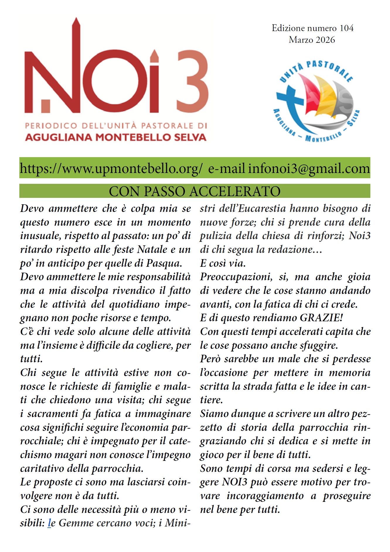 NOI3 edizione nr. 104 - Marzo 2026